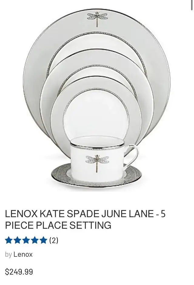 LENOX KATE SPADE JUNE LANE - set of 8 - Photo 2