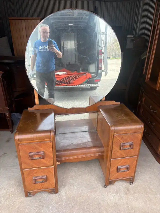 Free delivery antique Vintage Vanity Desk with Mirror
