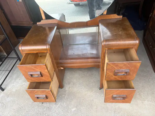 Free delivery antique Vintage Vanity Desk with Mirror - Photo 7