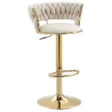 Brand New Velvet Adjustable Barstool with Golden base $89