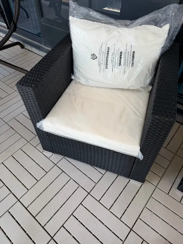 NEW-Costway 3PCS Patio Furniture Set Sofa Table W/C - Photo 6