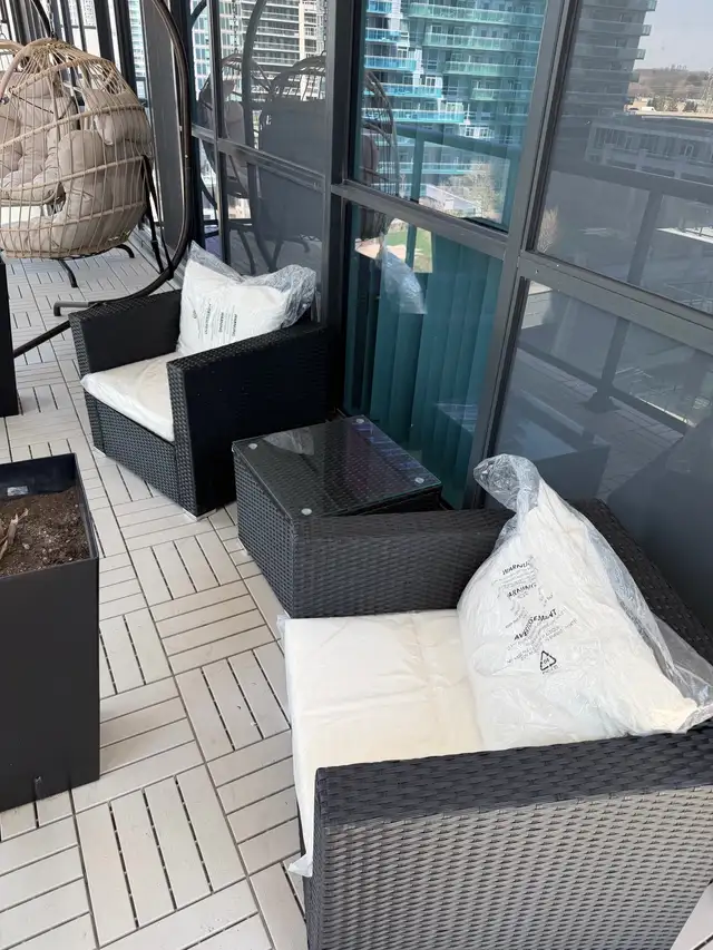 NEW-Costway 3PCS Patio Furniture Set Sofa Table W/C - Photo 9