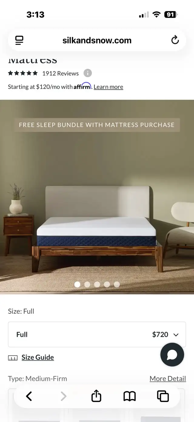 Silk and Snow Double Mattress
