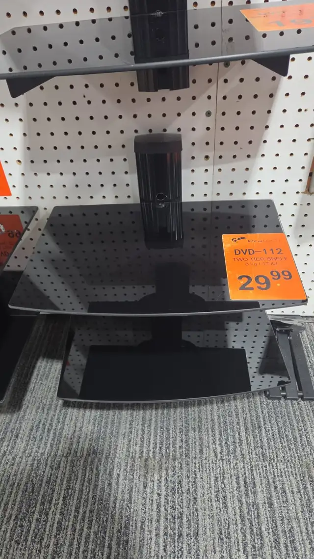 Protech DVD-112 2-Tier DVD/Receiver/STB Wall Mount Glass Shelf U