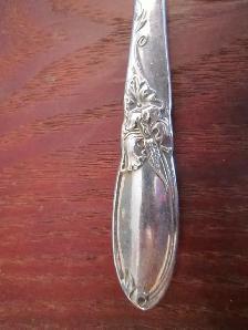 #130E  WHITE ORCHID silverware set for 12