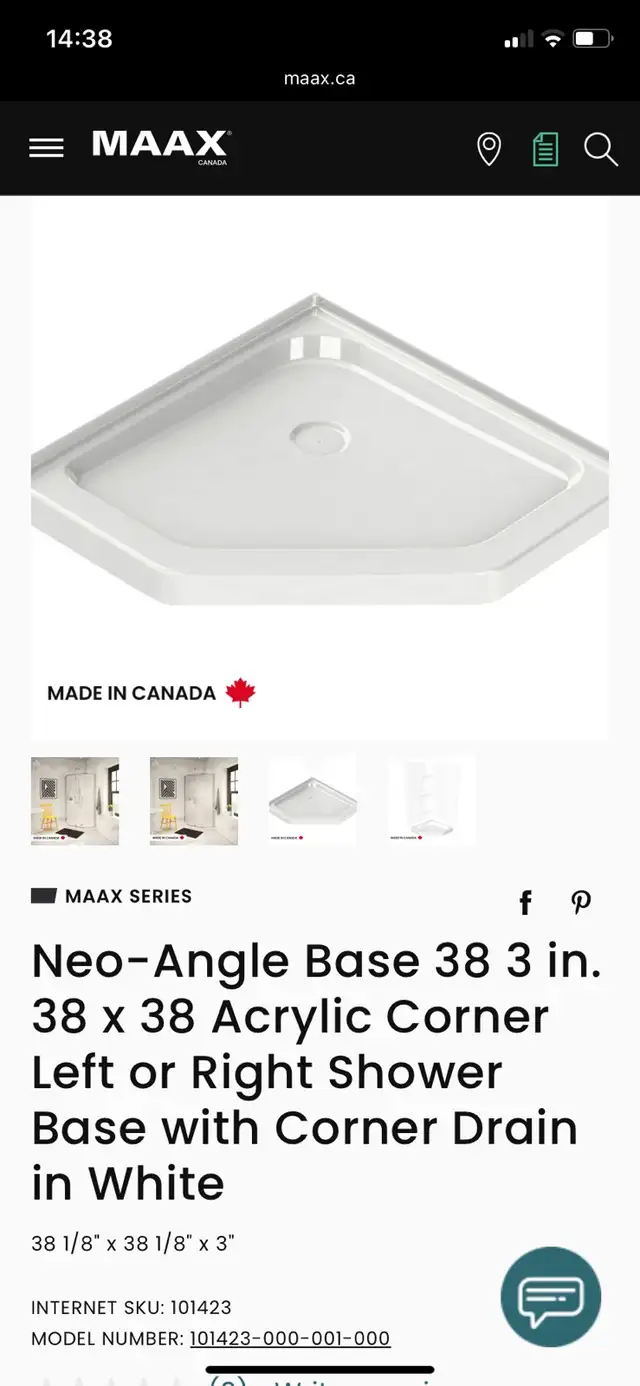 Maax Neo-Angle Corner Shower Base