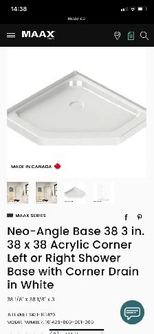 Maax Neo-Angle Corner Shower Base