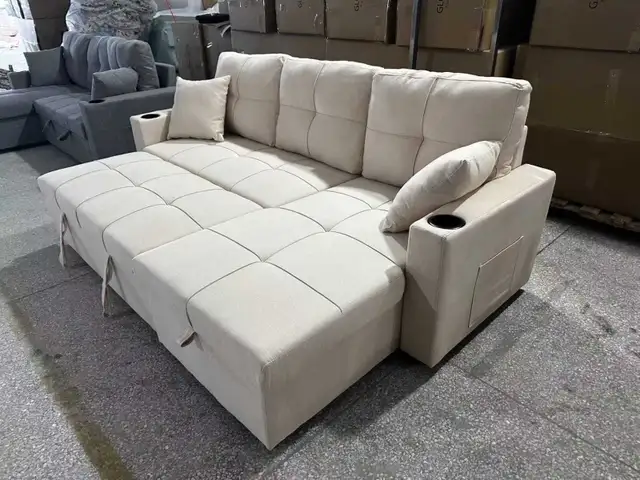 PULL OUT  3'4'5'6,7(BRAND NEW)L SHAPE SOFA BED