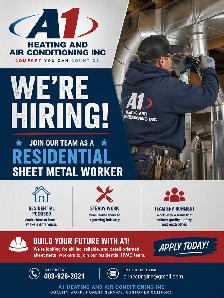 Residential Sheet Metal Worker – A1 Heating & Air Conditioning
