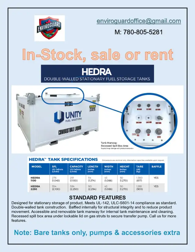 TANKS for Diesel, Gasoline or Lubricants