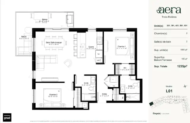 Aera Trois-Rivières | Grand 2 cac d'inspiration hôtelière - Photo 4