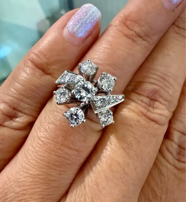 Brinkhaus Vintage 18Karat Statement Ring 1.30 Carats Diamonds - Photo 2