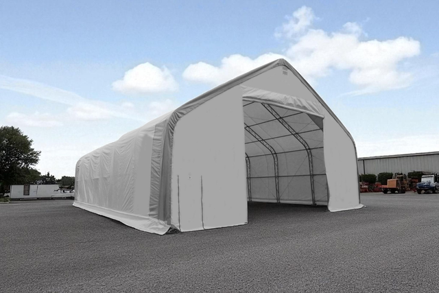 40’×80’×24’ Double Truss Shelter - Strong Industrial Storage!