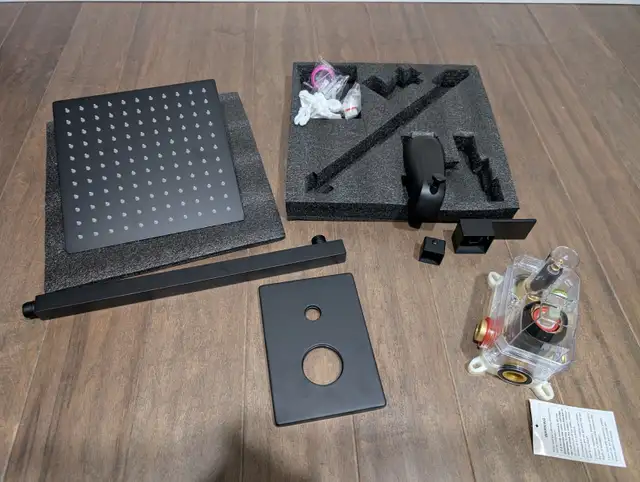 New Matte Black Rainfall Shower Tub Kit For Sale - Photo 2