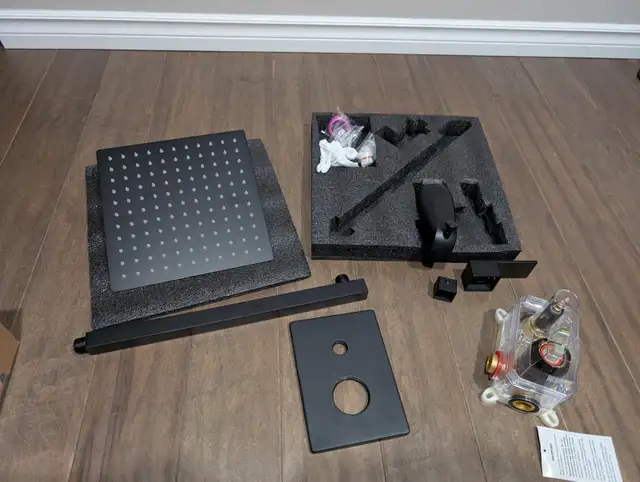 New Matte Black Rainfall Shower Tub Kit For Sale - Photo 3