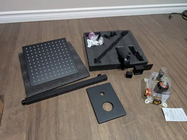 New Matte Black Rainfall Shower Tub Kit For Sale - Photo 4