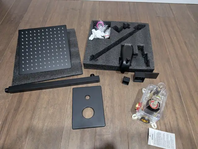 New Matte Black Rainfall Shower Tub Kit For Sale - Photo 5