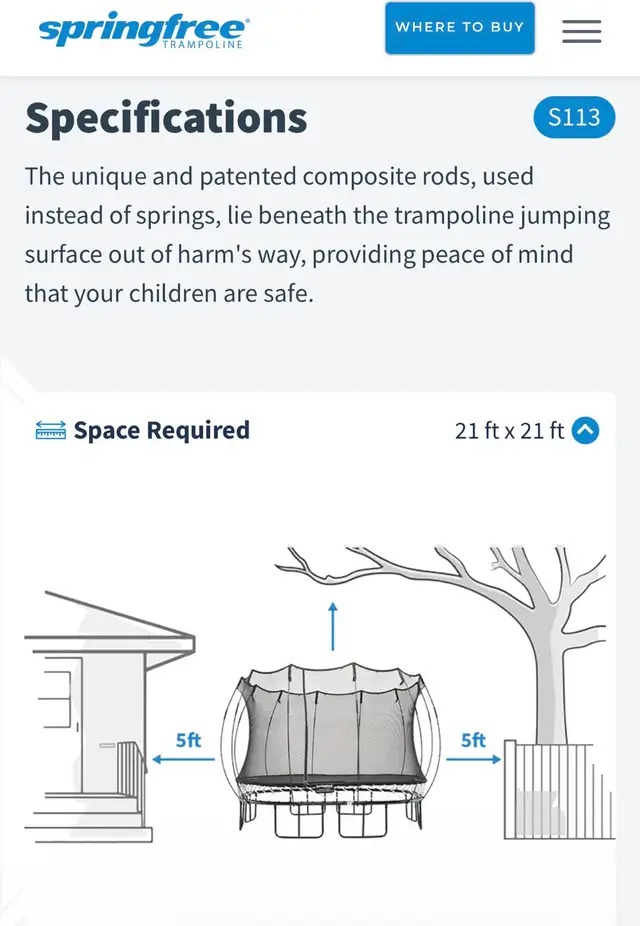 Springfree Large Square 11ft Trampoline model SF68 - Photo 4