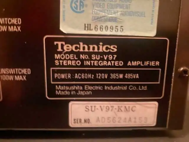 Technics SU-V97 Amplifier - Photo 5