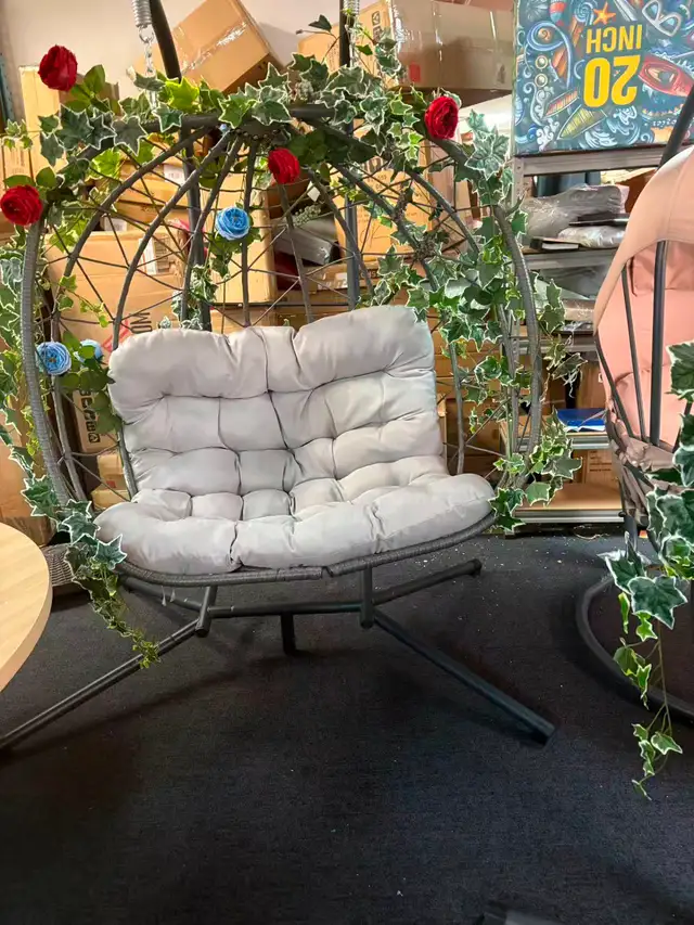 Brand New 1-Seat or 2-Seat Hanging Egg Chair From $149 or $199