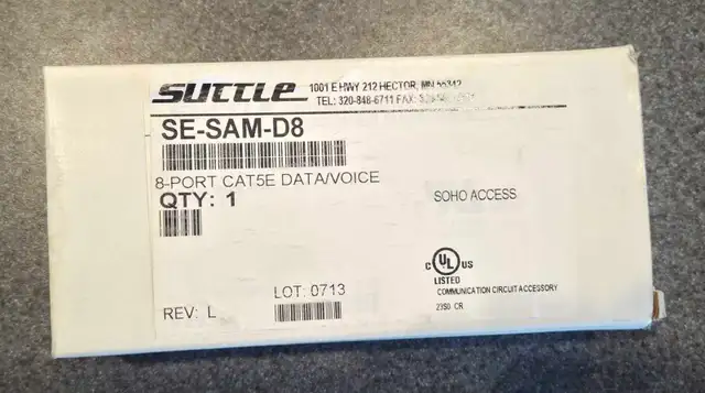 Suttle CAT5e 8-port Voice/Data Patch Module, Part# 135-0087