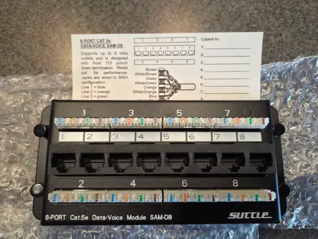 Suttle CAT5e 8-port Voice/Data Patch Module, Part# 135-0087 - Photo 3