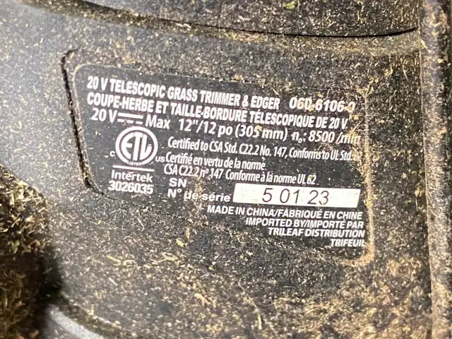 Certified 20V Telescopic Grass Trimmer & Edger. Excellent Shape - Photo 6