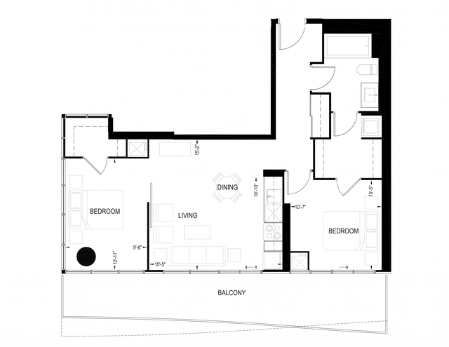 MARKET WAHRF: 2 Bedroom / 1 Bath Corner Condo For Rent Toronto - Photo 2