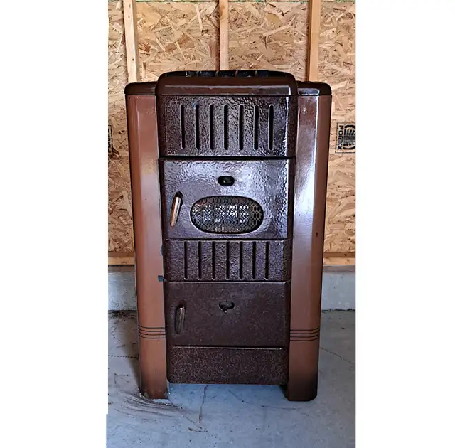 ART DECO ENAMELED CAST IRON WOOD STOVE - Photo 2