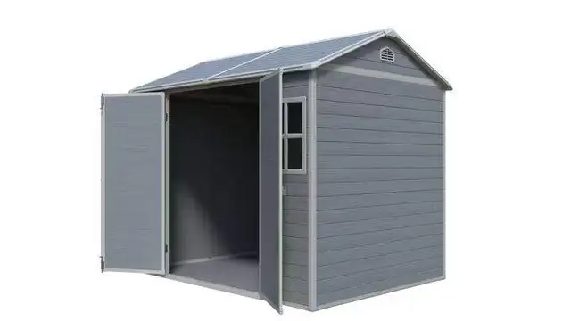 8x6 ft Grey Resin Outdoor Storage Shed - Waterproof Tool Shed w/ - Photo 2