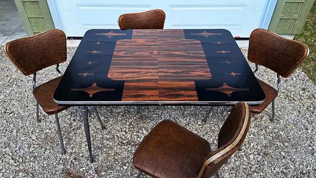 VINTAGE ATOMIC CHROME KITCHEN DINING SET MCM