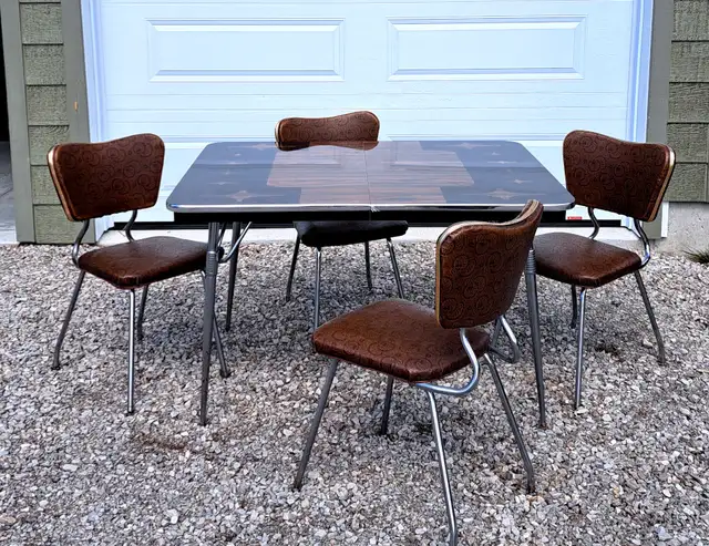 VINTAGE ATOMIC CHROME KITCHEN DINING SET MCM - Photo 2