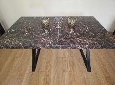 Marble-look Dining Table for 6 Persons