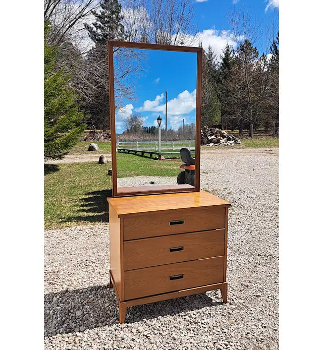 MID CENTURY MODERN MAPLE DRESSING TABLE w MIRROR - Photo 3