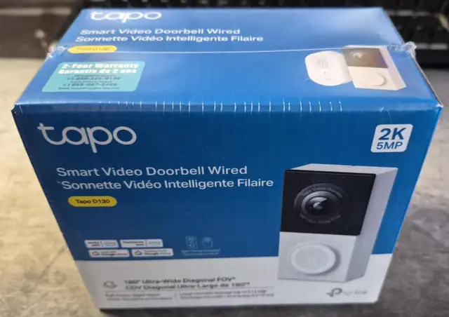 TP-LINK TAPO D130 2K VIDEO DOORBELL SEALED – NO SUBSCRIPTION $65 - Photo 2