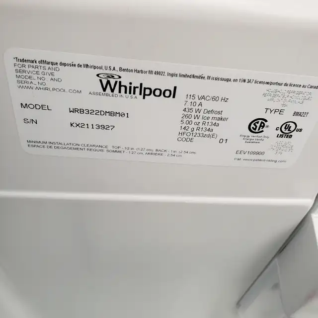 Refrigerator Whirlpool 32.5 Inches wide 22 cu. ft. bottom-freeze - Photo 4