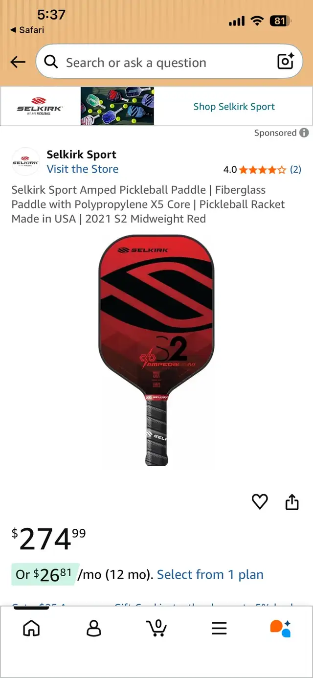 Selkirk S2 pickleball paddle - Photo 3