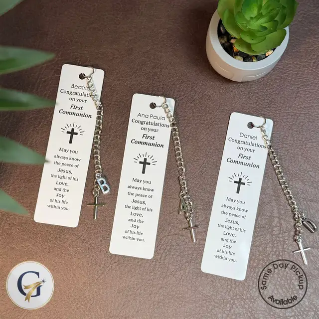 Personalized Metal Bookmark | Custom Engraved Gift with Charm