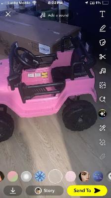 Kids Pink 12V ride on car