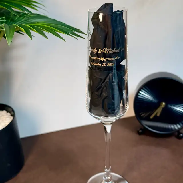 Personalized Engraved Champagne Glasses Set - Photo 3