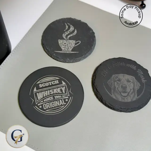 Personalized slate coasters