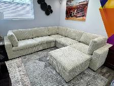 New Sleek Sectional Sofa Set With Storage Ottoman Grand Sale