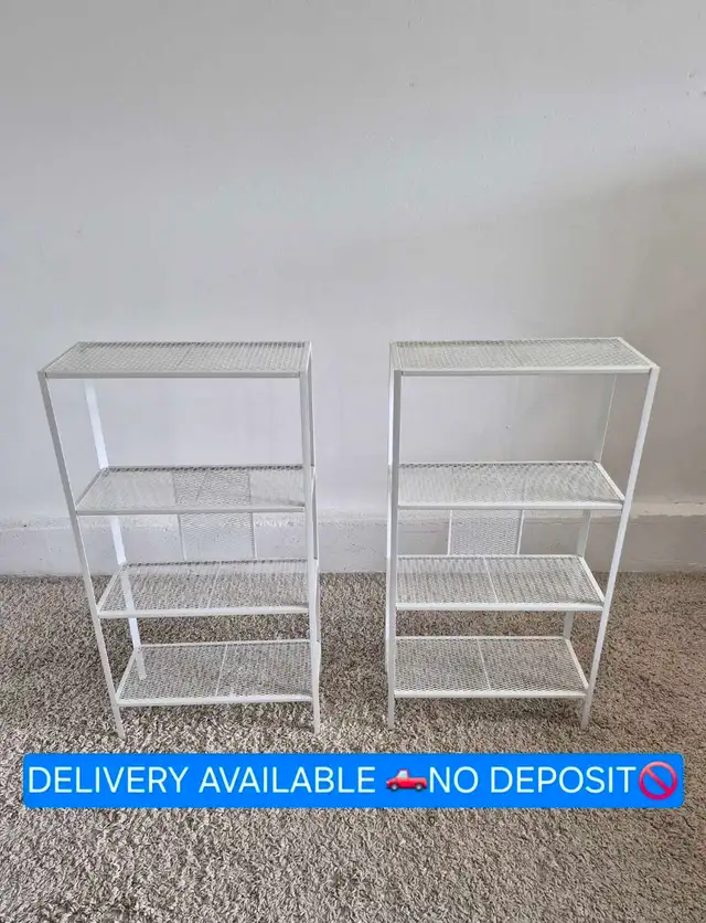 DELIVERY AVAILABLE LIKE NEW White 4 Tier Level Shelving Unit