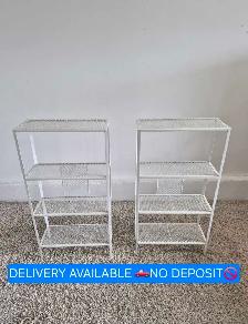 DELIVERY AVAILABLE LIKE NEW White 4 Tier Level Shelving Unit