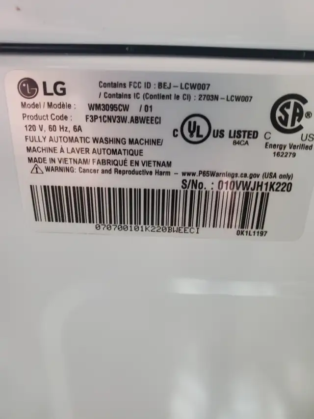 LG WASHER AND ELECTRIC  DRYER WITH STACKABLE BRACKET - Photo 5