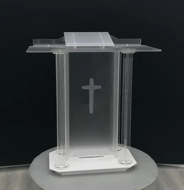 Acrylic Podium Pulpits Churches Plexiglass Lectern 220619 - Photo 4