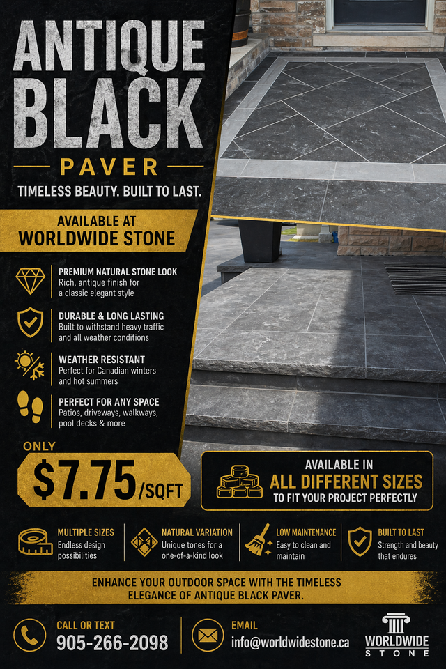 Antique Black Paver – Premium Quality