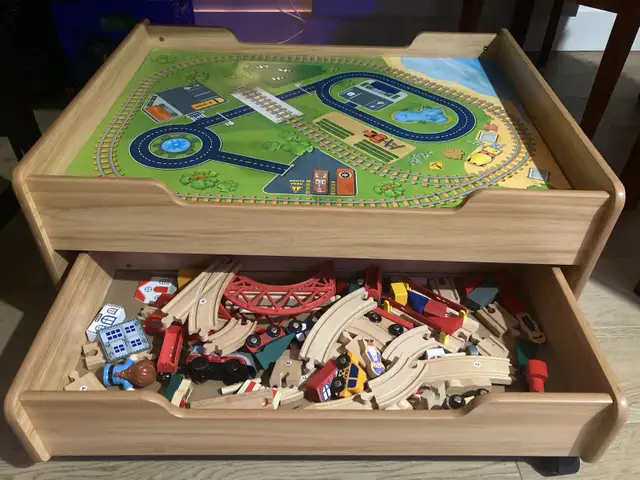 Kids Wooden Train Set