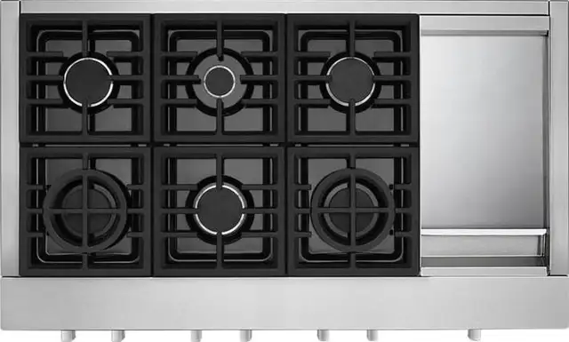 Kitchenaid Gas Range KFGC558JSS 48' Slide In Self Clean & Convec - Photo 4