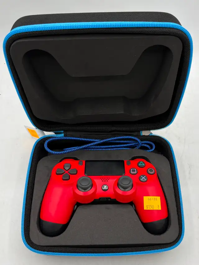BattleBeaver PS4 Red Wireless Controller with Wire & Case